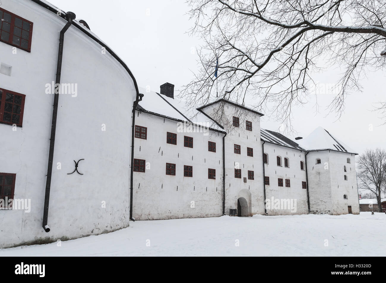 Turku, Finland - January 17, 2016: Turku castle bailey in winter Stock Photo