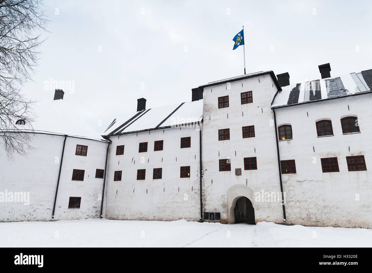Turku, Finland - January 17, 2016: Turku castle bailey in winter day Stock Photo