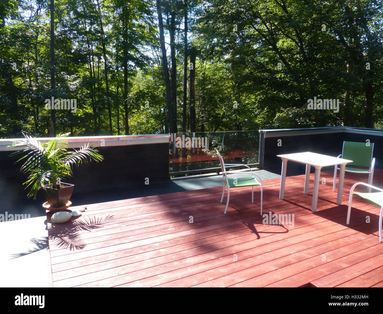 Roof deck with garden furniture Stock Photo