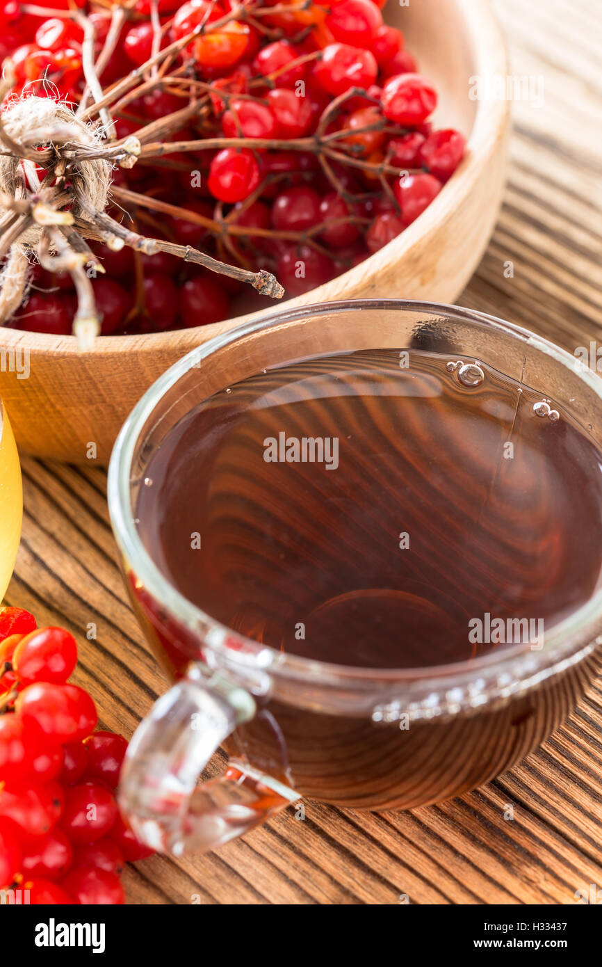 Hot herbal tea with honey and viburnum, medical concept. Get well Stock ...