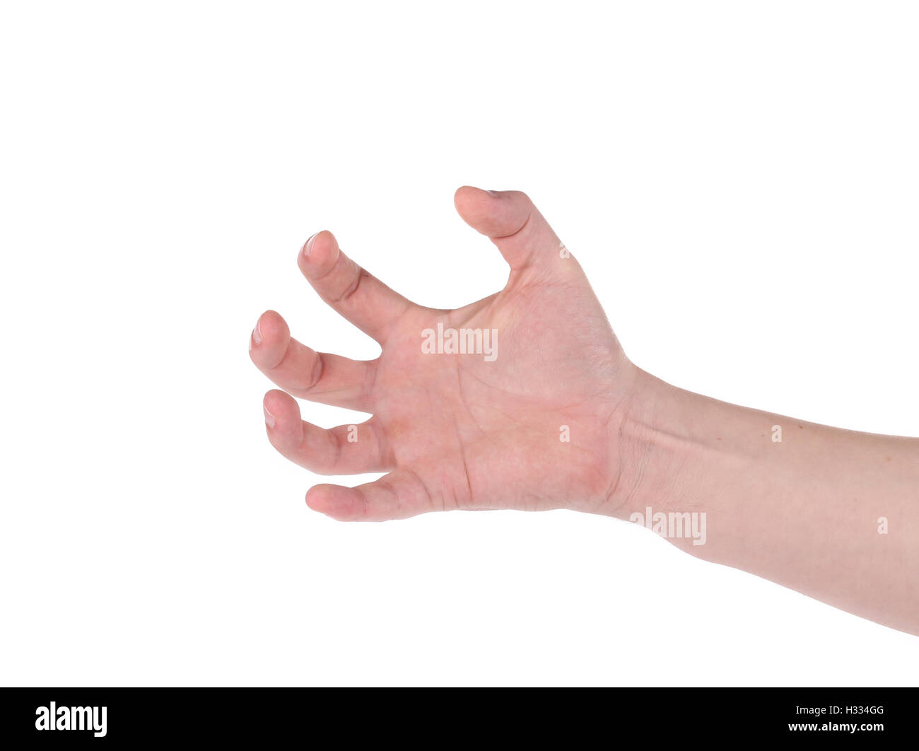 Male hand reaching for something. Stock Photo