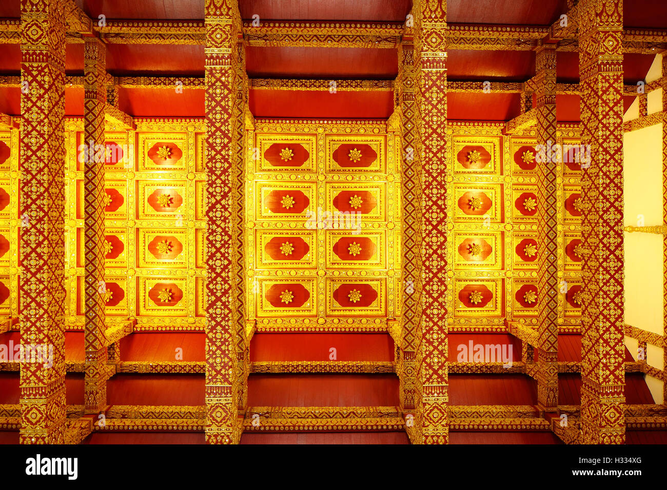 Thai style temple ceiling Stock Photo Alamy