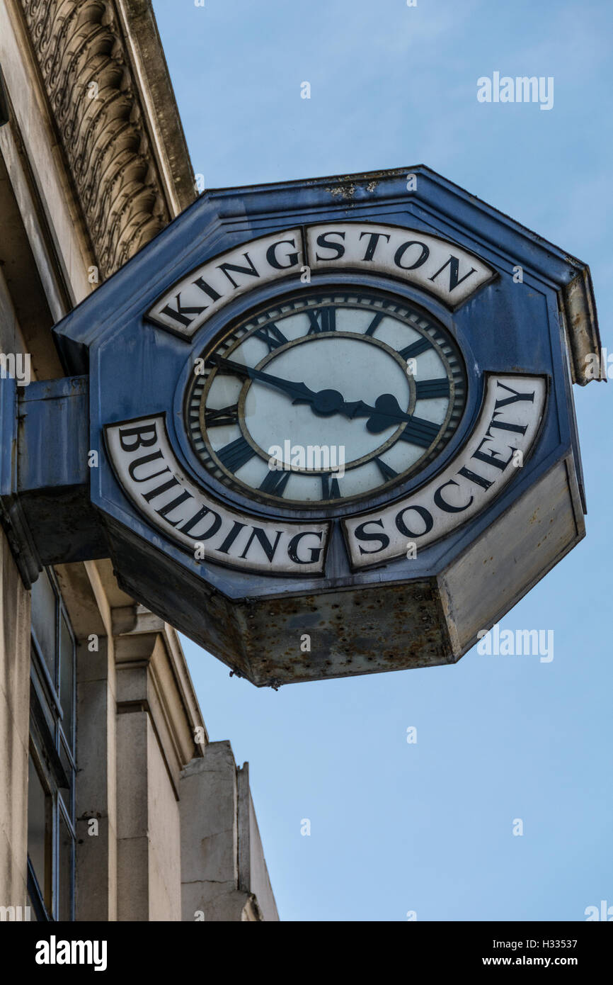Clock outside Kingston Building Society in KingstonUponThames in