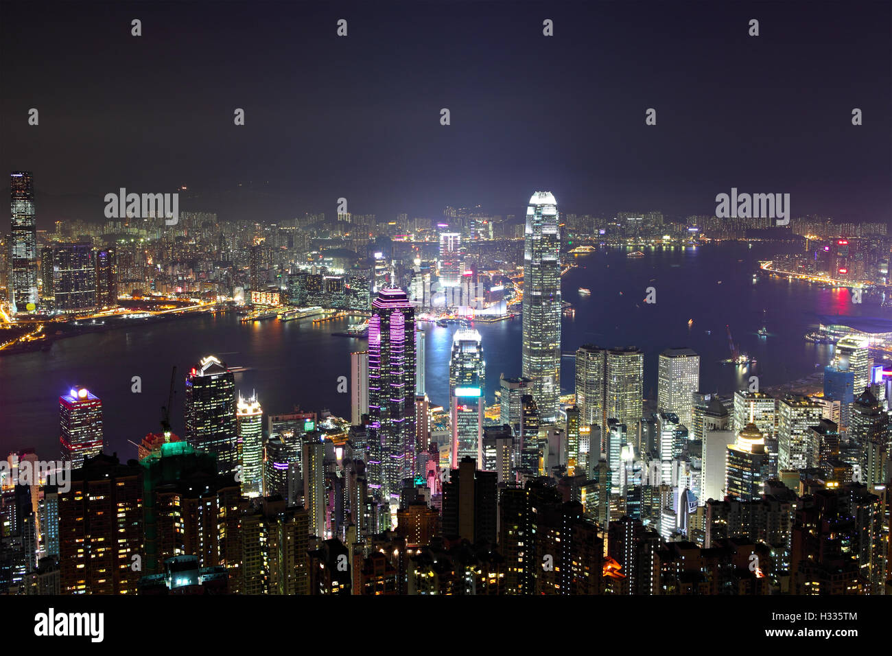 Hong Kong cityscape at night Stock Photo - Alamy