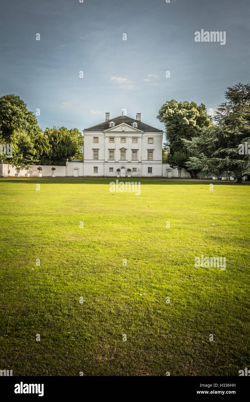 The front facade of Marble Hill House in Marble Hill Park, Twickenham