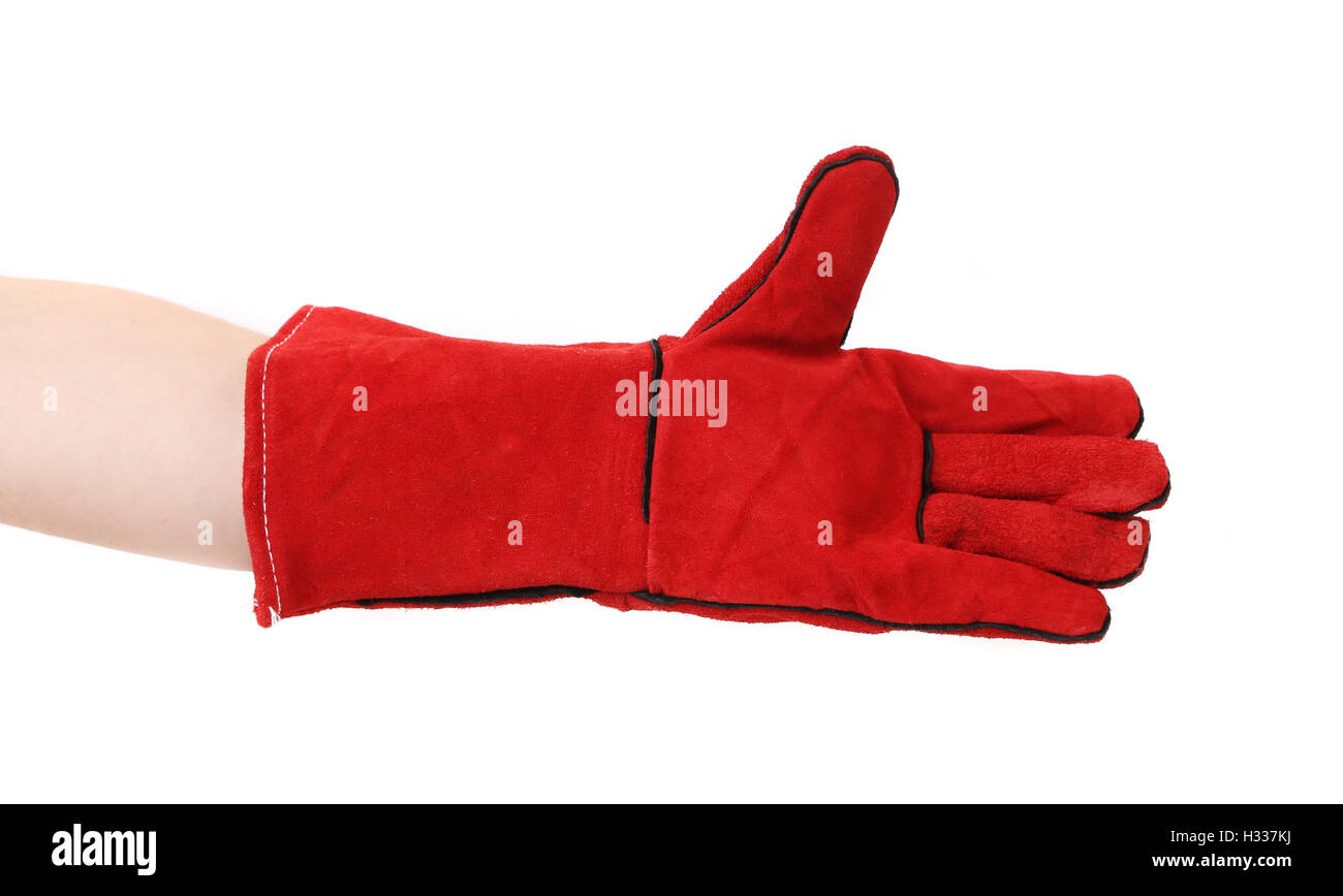 Heavyduty red glove Stock Photo Alamy