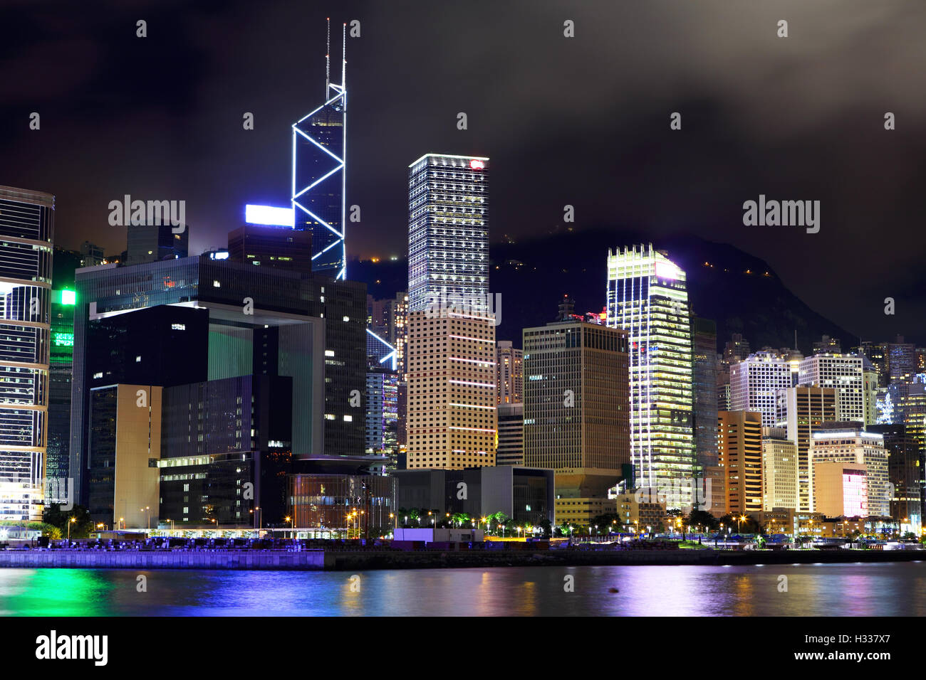 Hong Kong downtown at night Stock Photo - Alamy