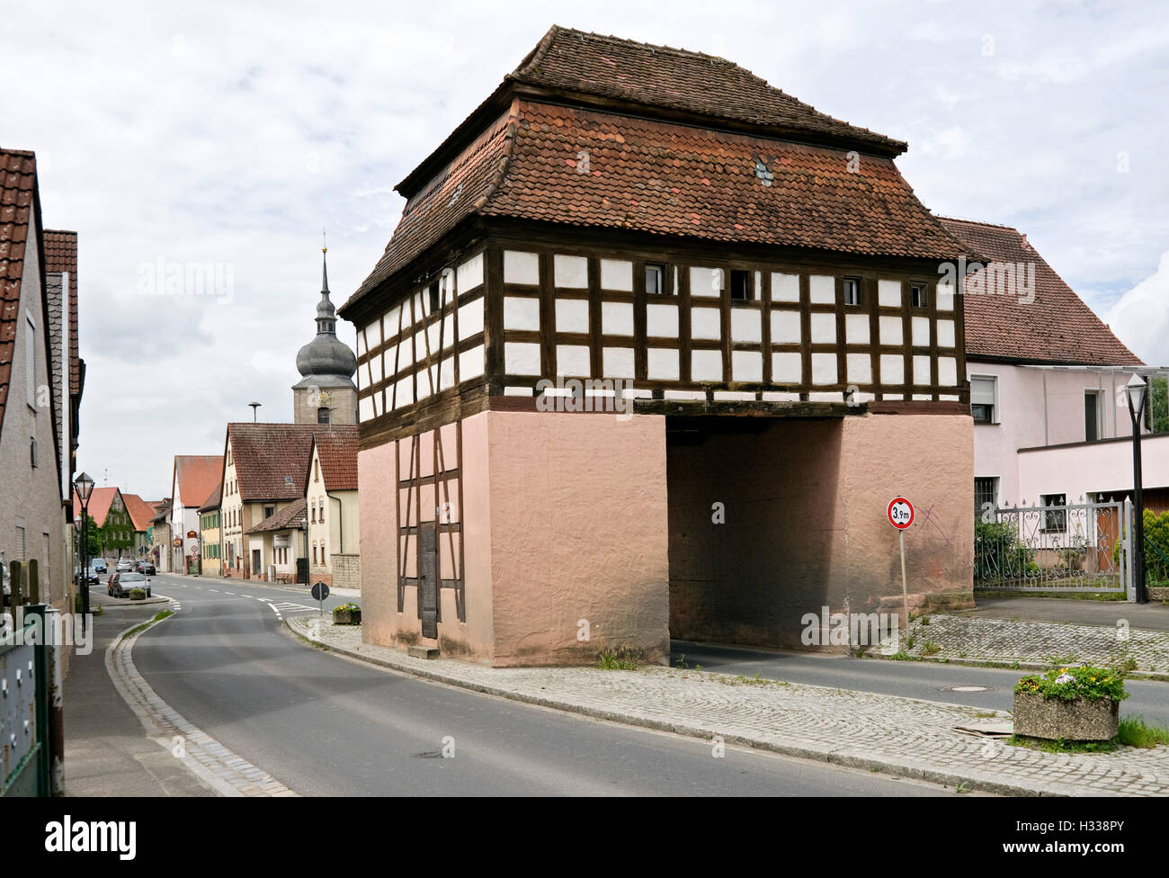 Town gate at Uehlfeld, Neustadt an der Aisch, Middle Franconia, Bavaria