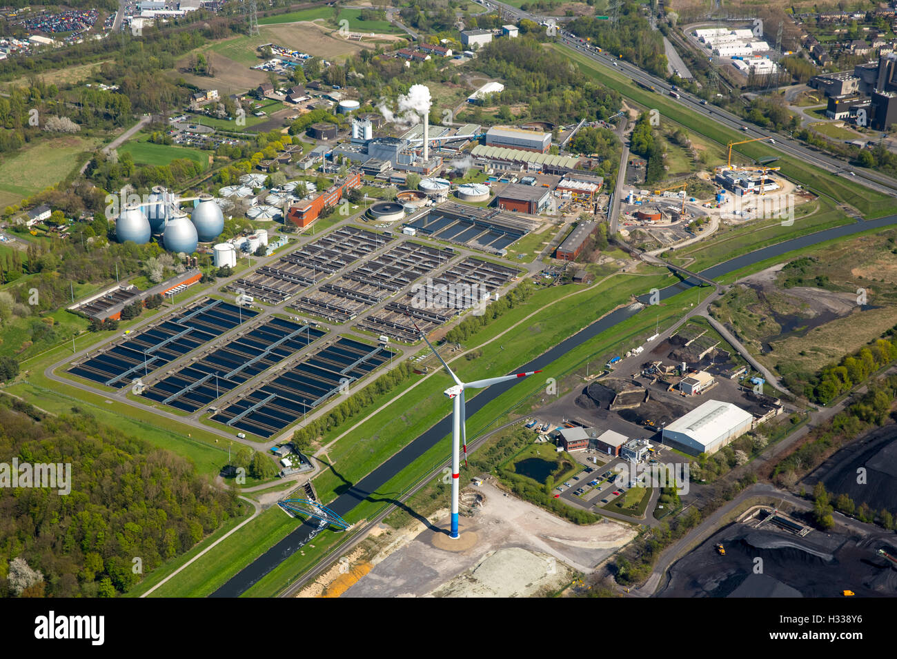 Bottrop Wastewater Treatment Plant, Emscher Wastewater Treatment Plant, Welheimer Mark, Bottrop, Ruhr district Stock Photo