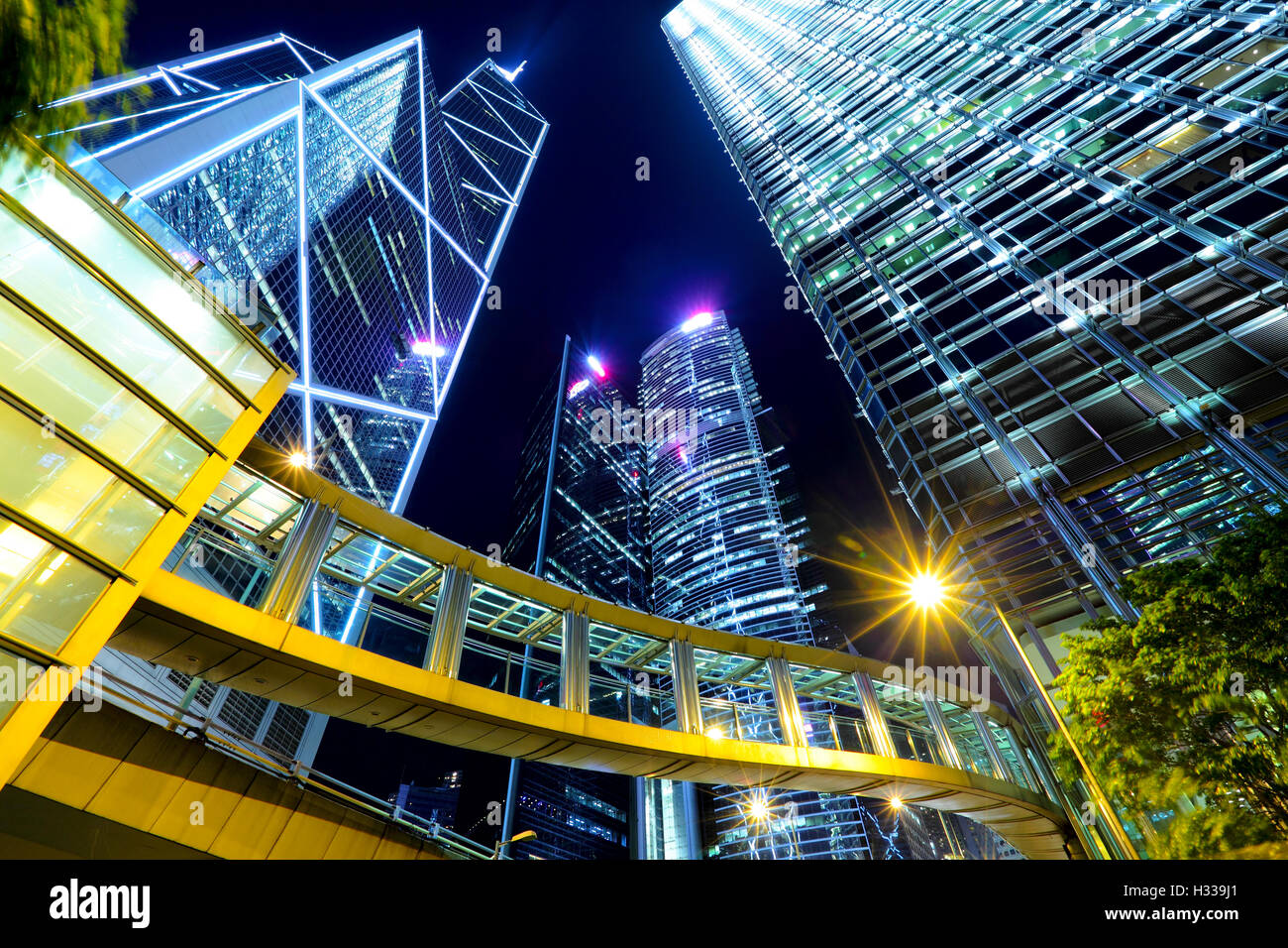 Commercial district in Hong Kong Stock Photo Alamy