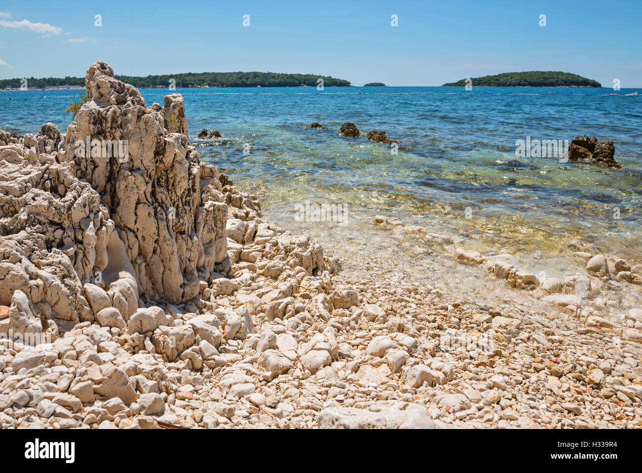 Beautiful rocky beach in Istria, Croatia Stock Photo Alamy