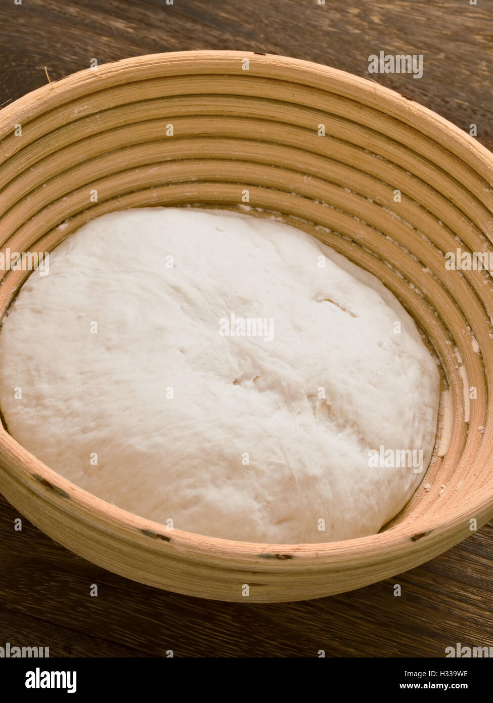 bread dough in proofing basket Stock Photo Alamy