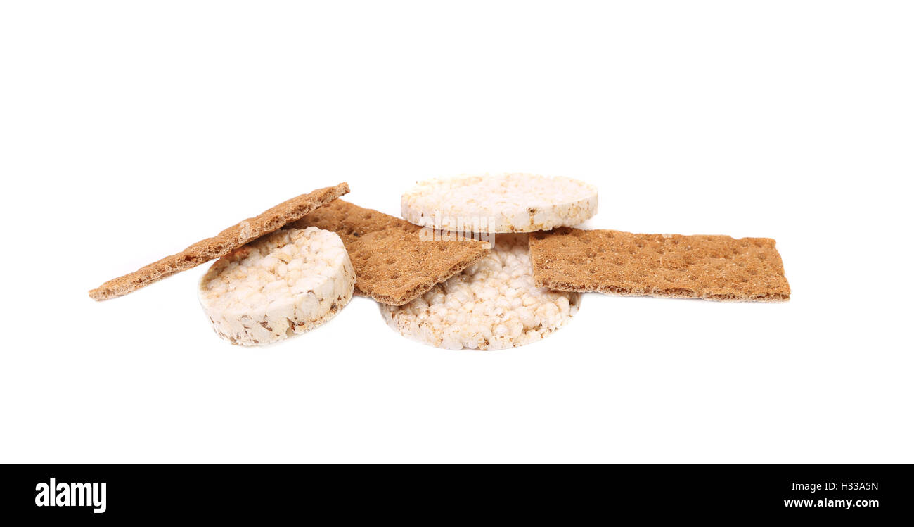Puffed rice snack and grain crisp bread Stock Photo Alamy
