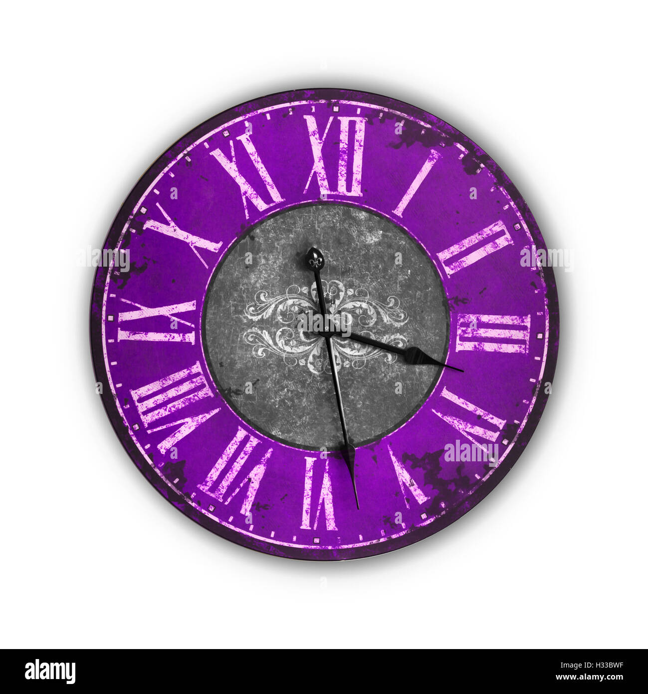 Purple clock Cut Out Stock Images & Pictures Alamy