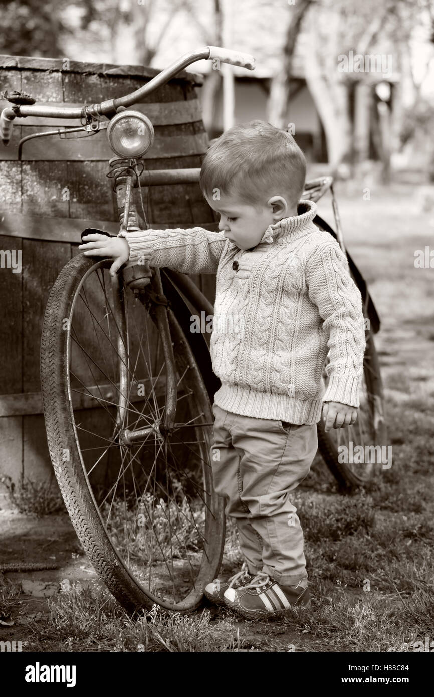 Vintage bicycle boy hi res stock photography and images Alamy