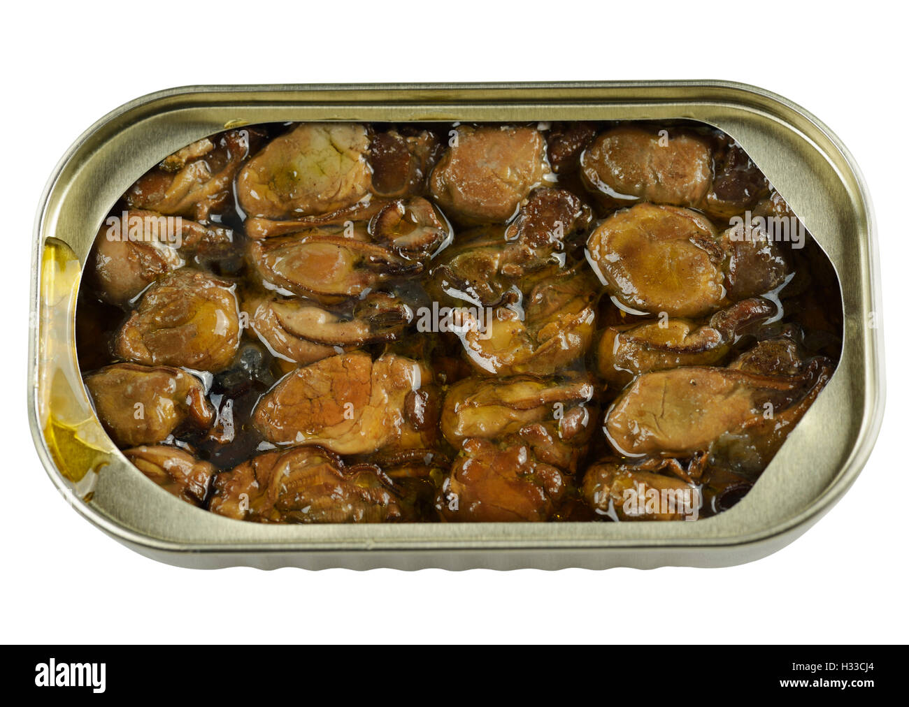 Canned Smoked Oysters Stock Photo Alamy