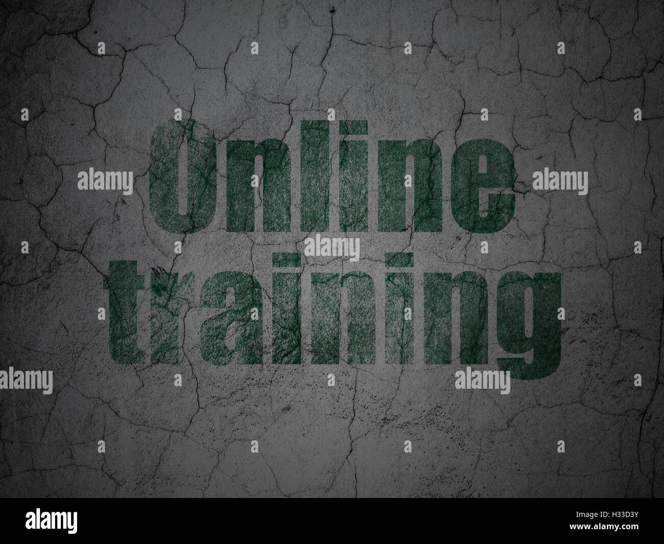 Education concept: Online Training on grunge wall background Stock ...