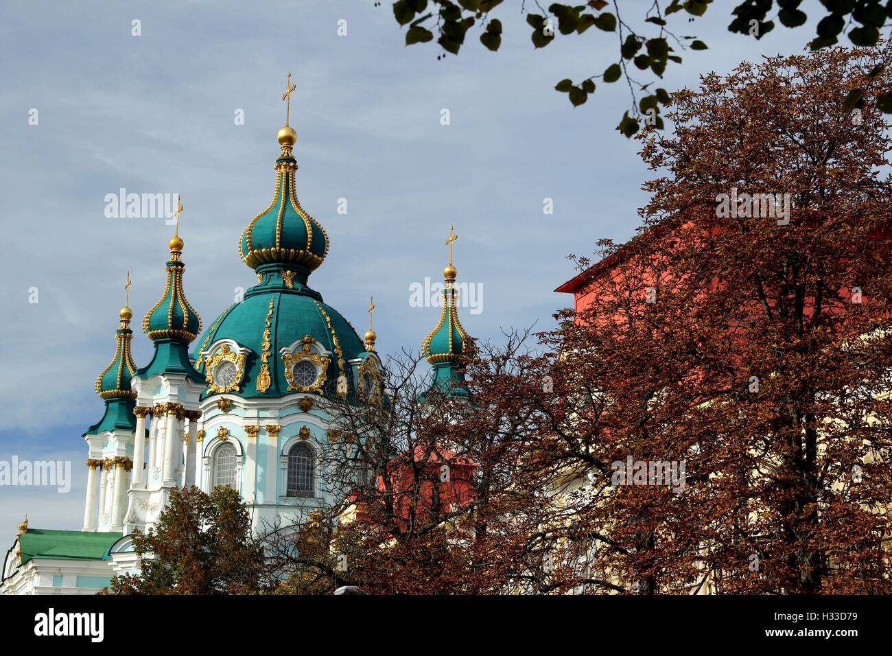 St.Andrew's Cathedral in Kiev, Ukraine. Stock Photo