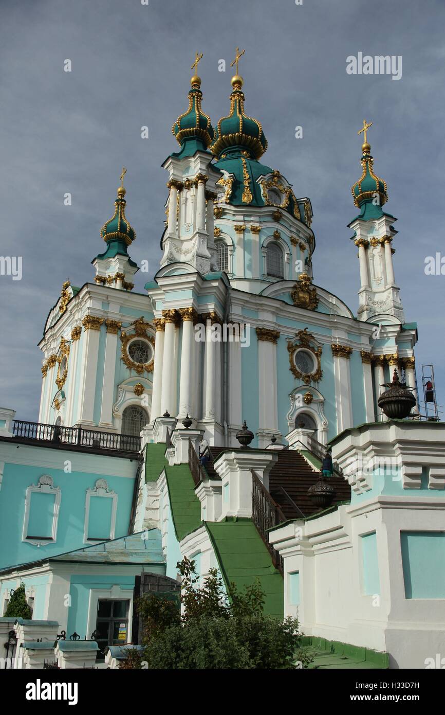 St.Andrew's Cathedral in Kiev, Ukraine. Stock Photo