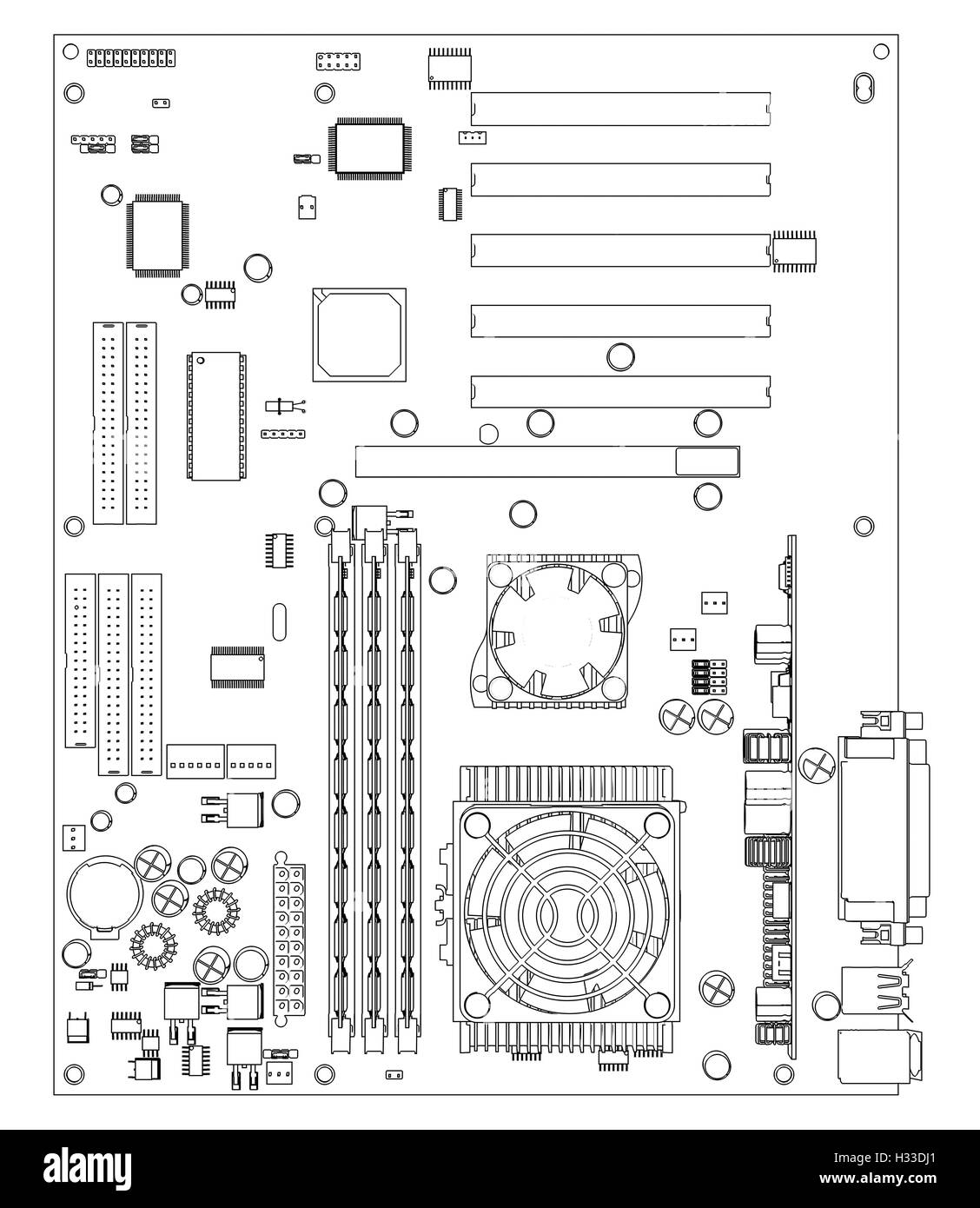 Motherboard blueprint hi-res stock photography and images - Alamy