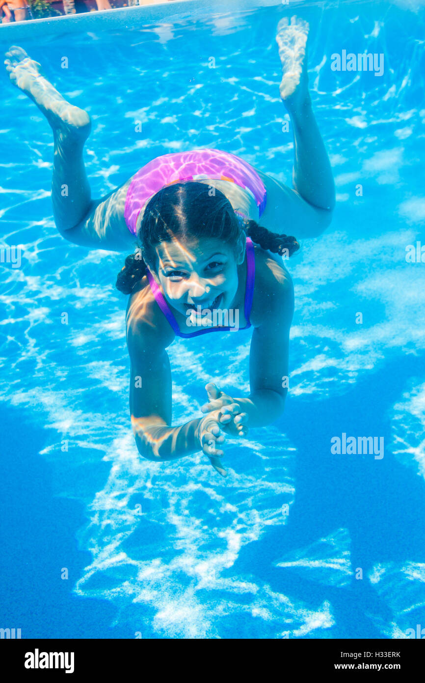 Underwater girl Stock Photo