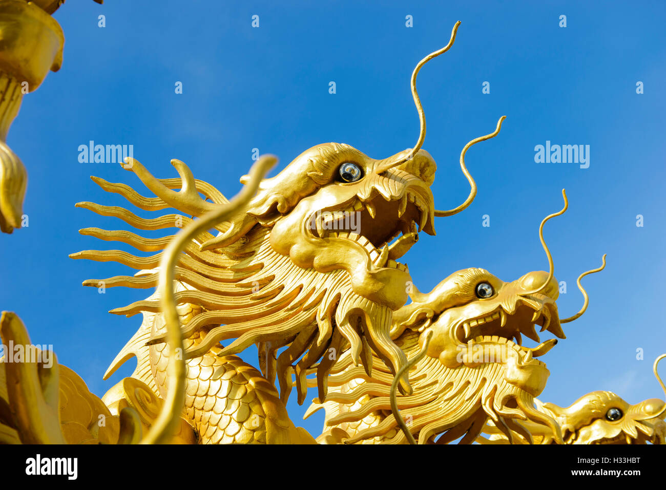 Chinese dragon with blue sky Stock Photo