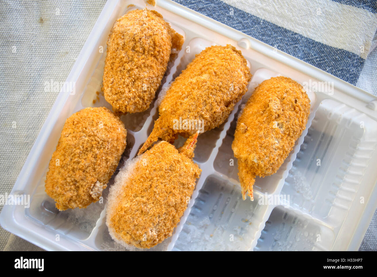 breaded crab claw Stock Photo