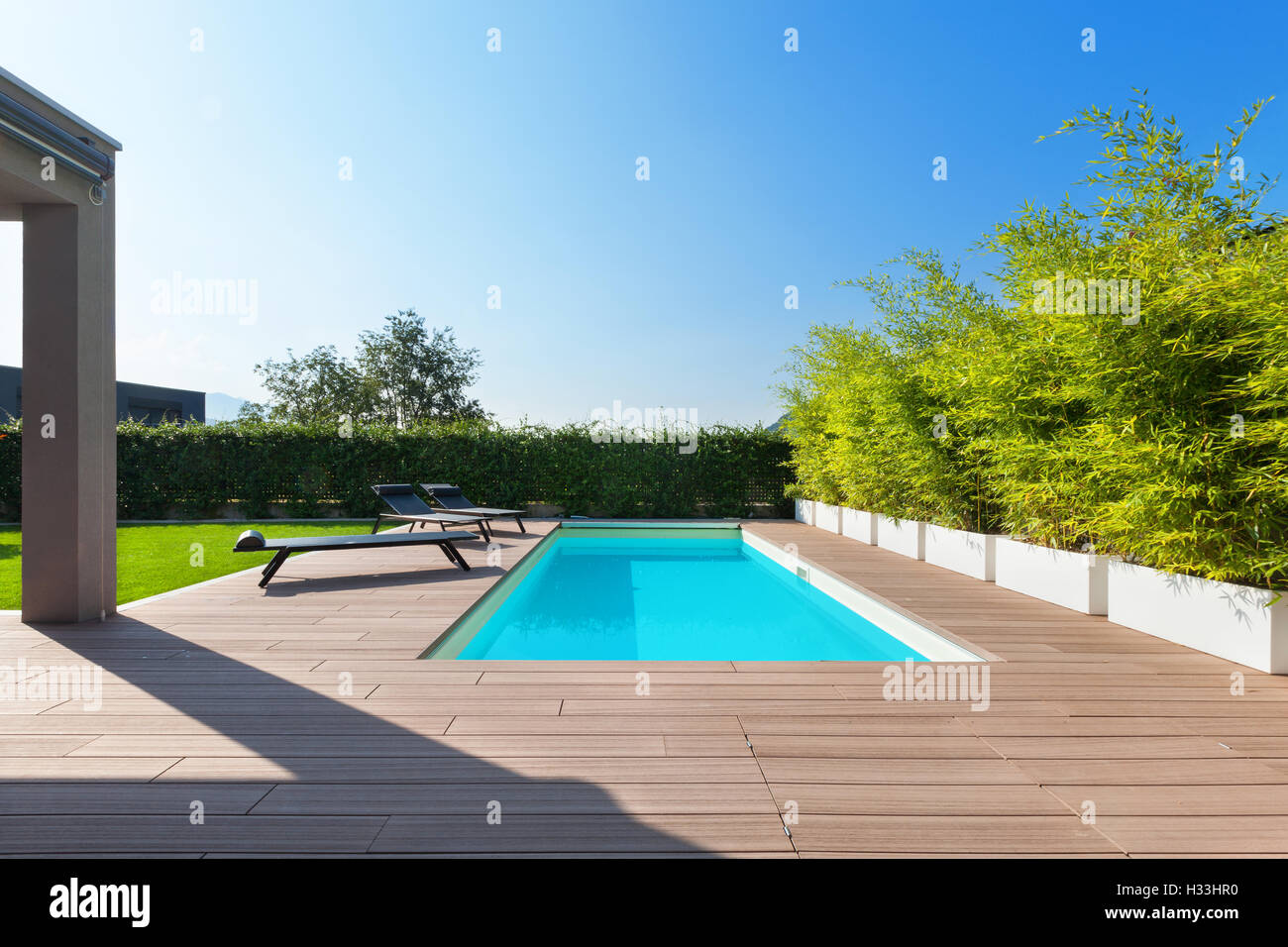 swimming pool design at modern residence Stock Photo