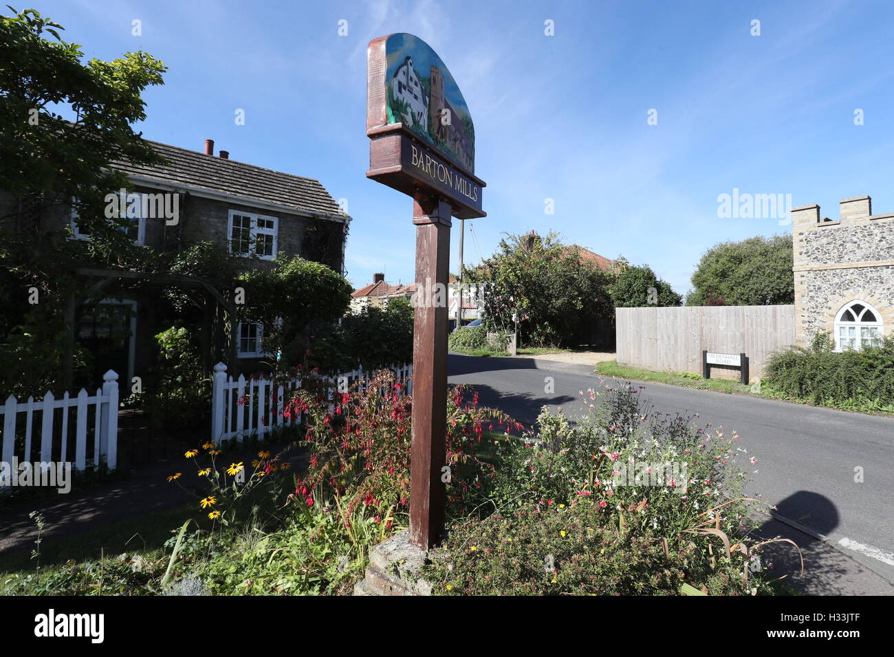 General view of Barton Mills village centre near Bury St Edmunds, Suffolk, where the mobile phone signal of missing 23-year-old Corrie McKeague was picked up, as police are investigating the disappearance of the RAF serviceman, who has been missing for more than a week amid fears he may have been kidnapped. Picture date: Monday October 3, 2016. See PA story POLICE McKeague. Photo credit should read: Chris Radburn/PA Wire Stock Photo