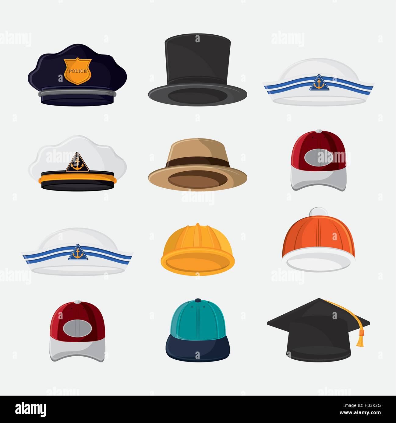 hats cloth accesory Stock Vector 