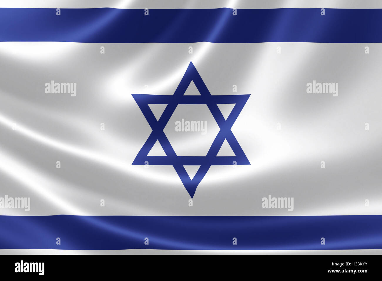 3D rendering of the Israeli flag on satin texture Stock Photo - Alamy