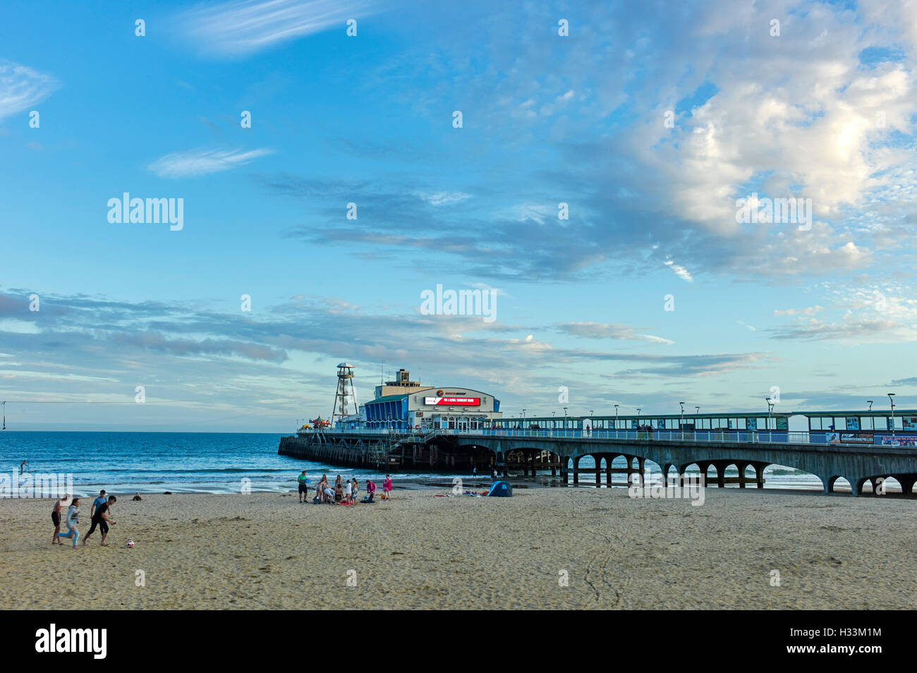 Bournemouth pier and beach Stock Photo