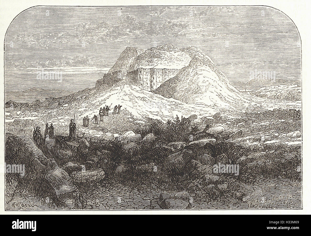 ANCIENT RUINS AT MUGHEIR  from 'Cassell's Illustrated Universal History' - 1882 Stock Photo
