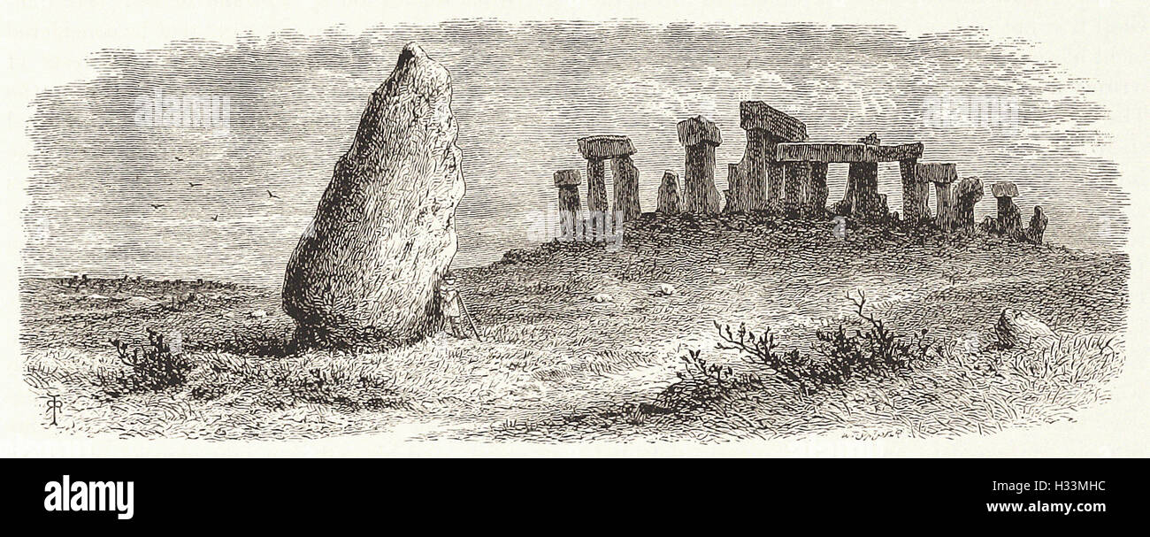 Engraving Of The Stonehenge High Resolution Stock Photography and ...