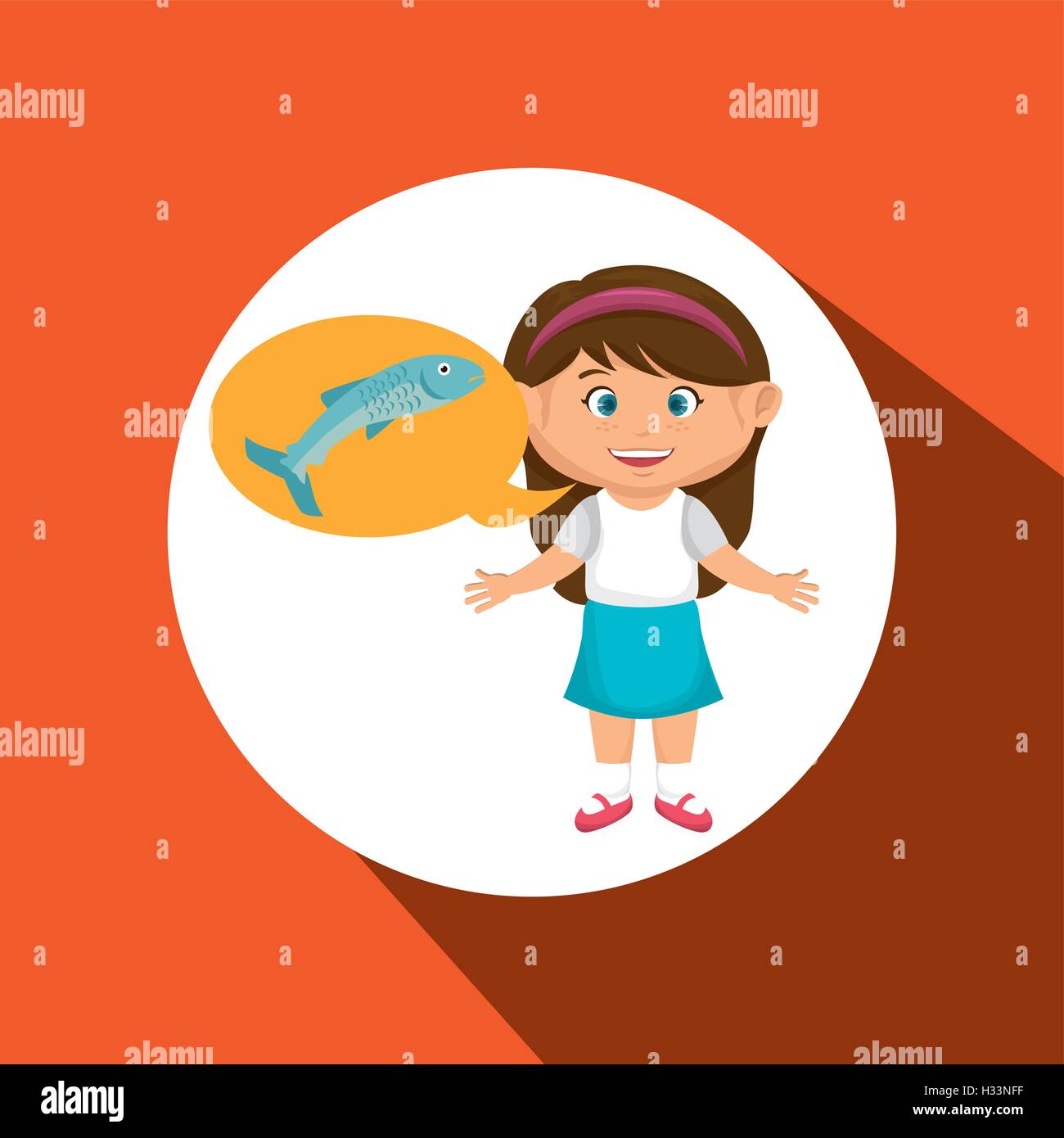 Young girl salmon fishing Stock Vector Images Alamy