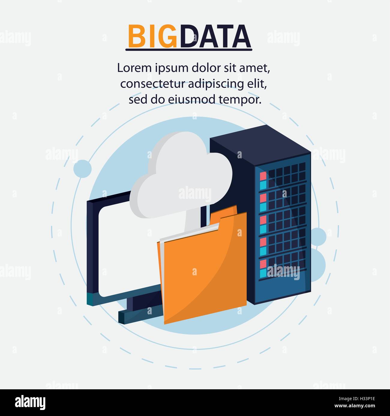 Big data center base and web hosting icon set Stock Vector Image & Art ...