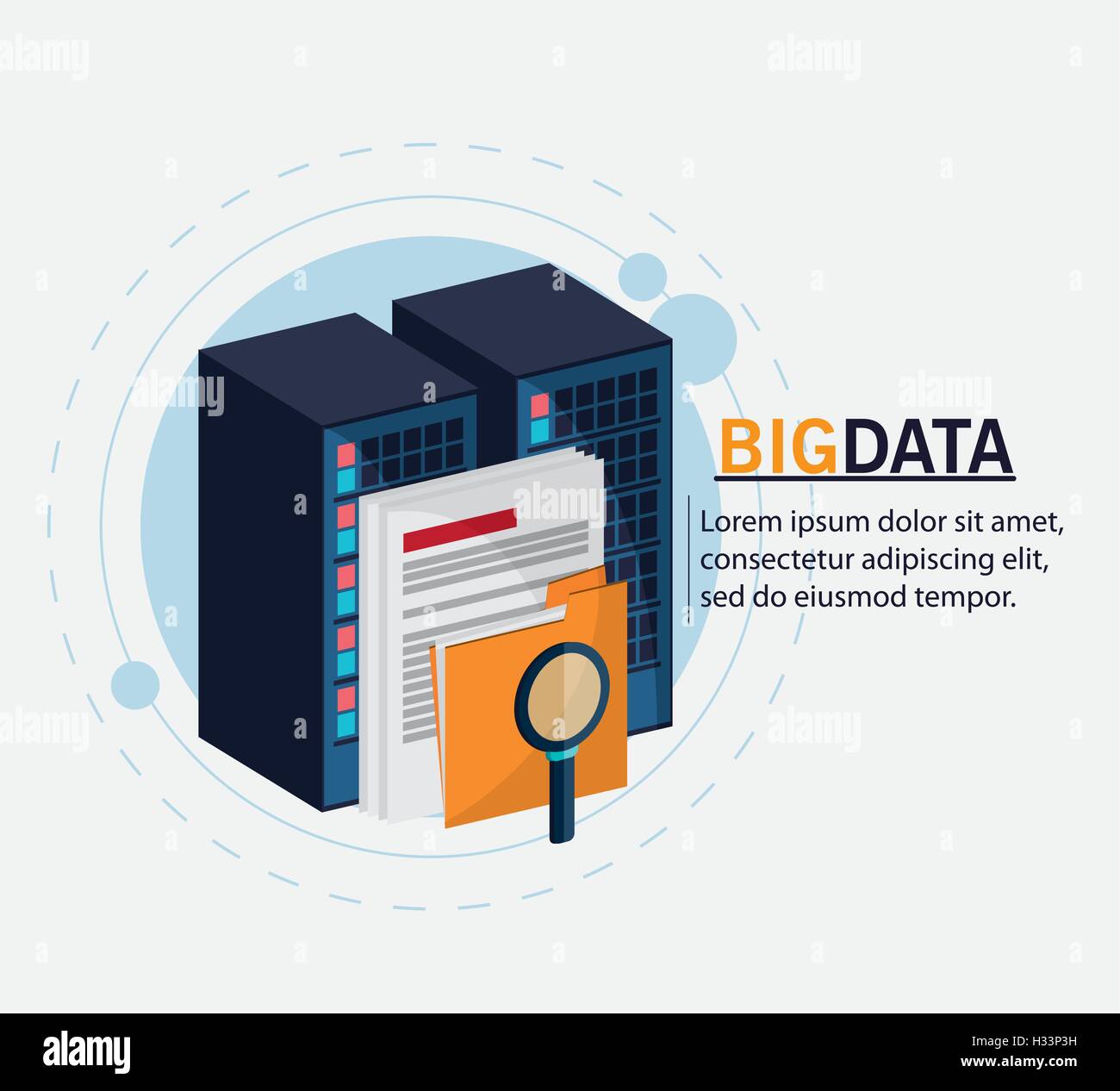 Document file lupe big data center hi-res stock photography and images ...