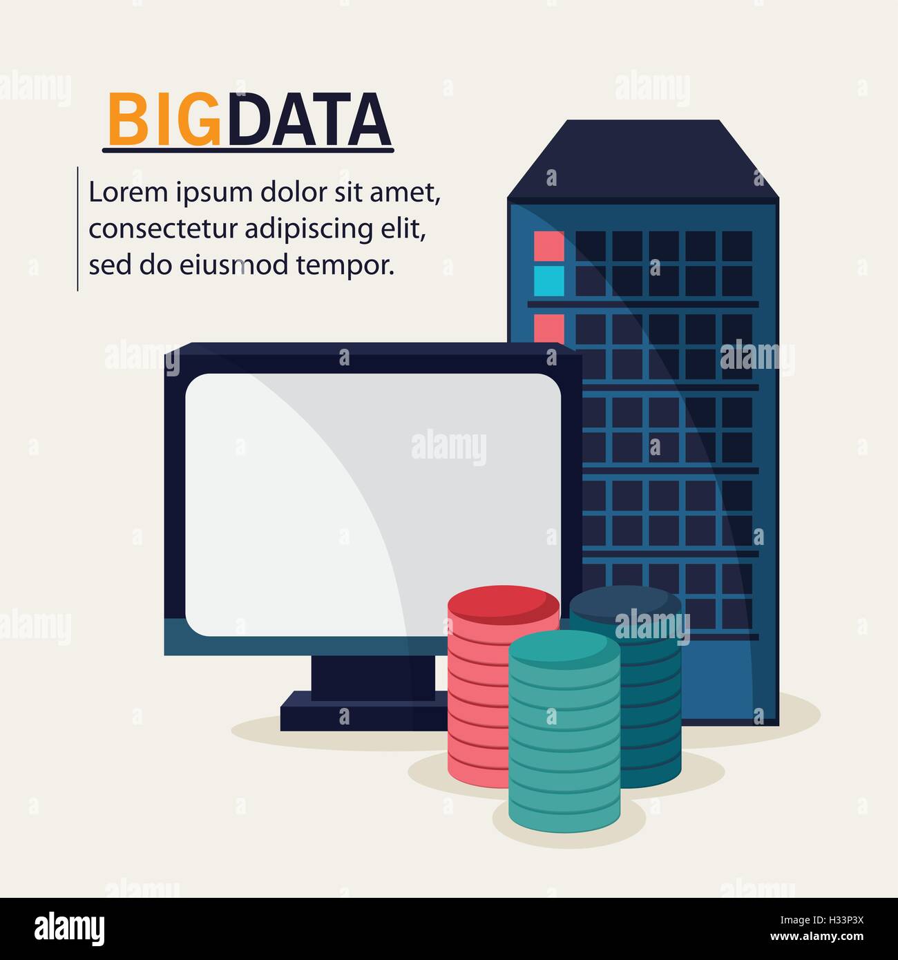 Big data center base and web hosting icon set Stock Vector Image & Art ...