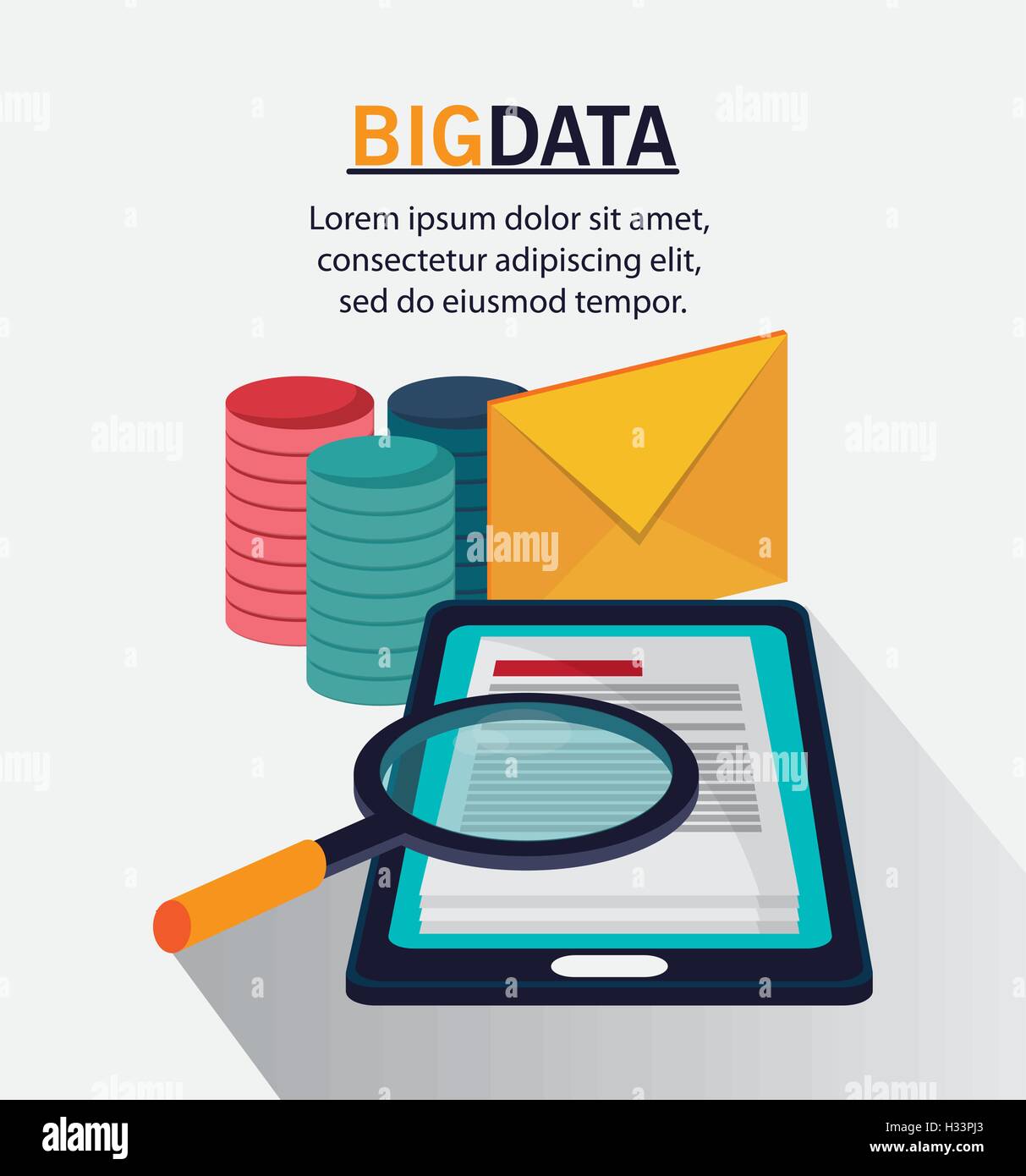 Document lupe big data center hi-res stock photography and images - Alamy