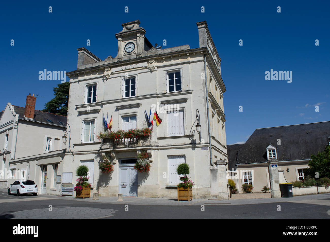 The town Marie at Vouvray in the Loire region of France  Town Hall building in this French wine town called Vouvray Stock Photo