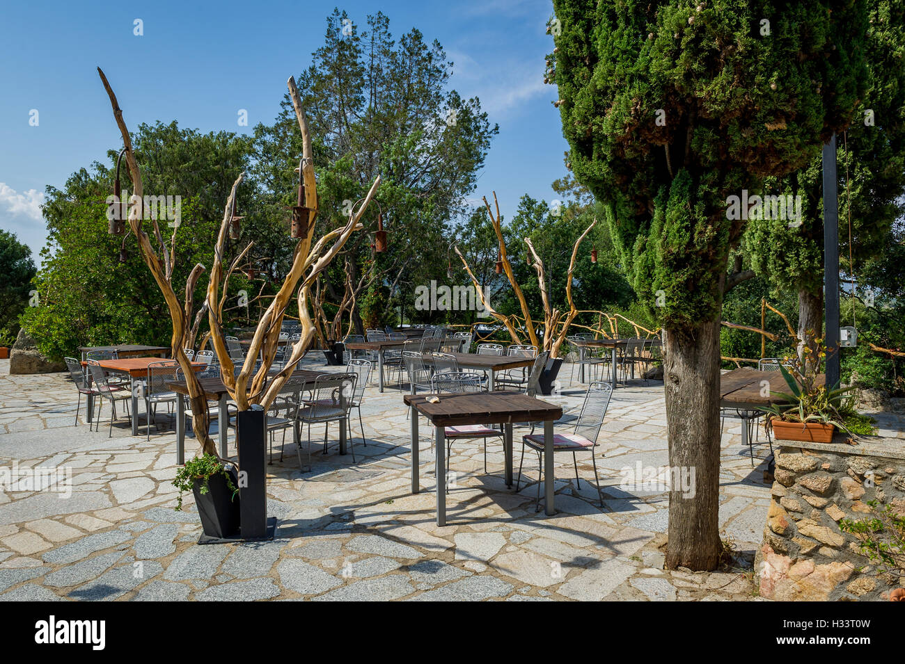 Eco tourism farm restaurant in Sardinia. Stock Photo