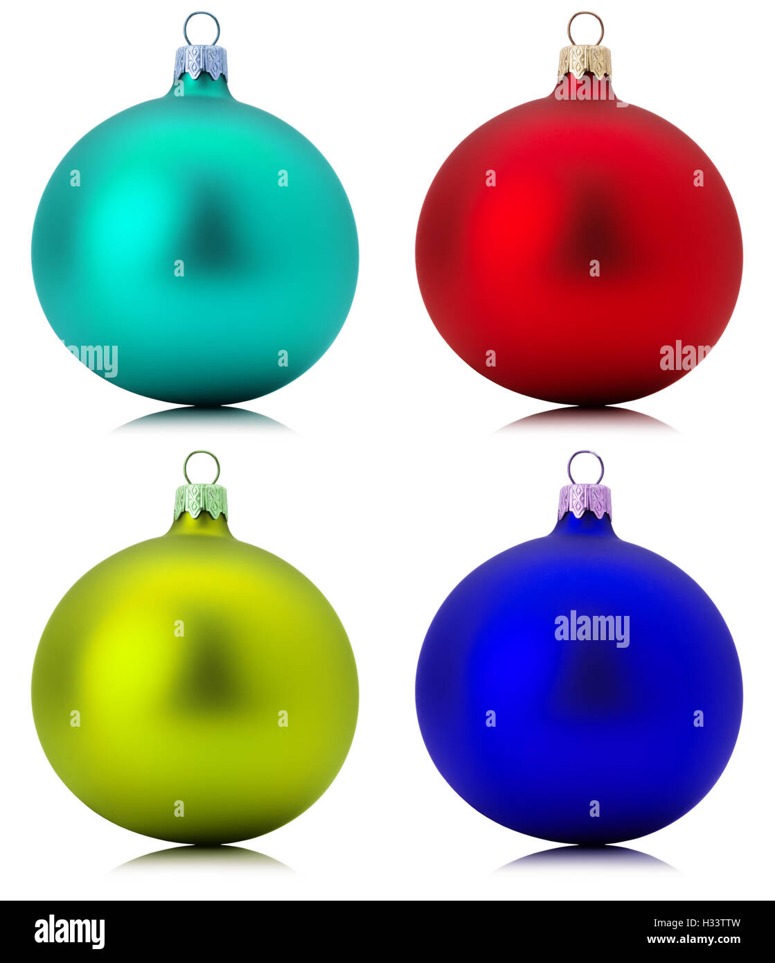 collection of Christmas balls isolated on the white background. Stock Photo