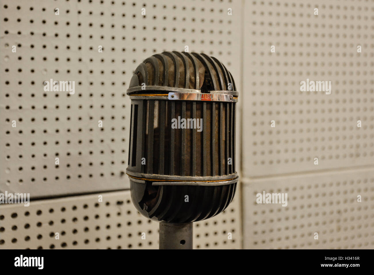 Vintage, Original Microphones used by Elvis Presley & Johnny Cash & others inside the Sun Studios Recording room in Memphis, TN Stock Photo