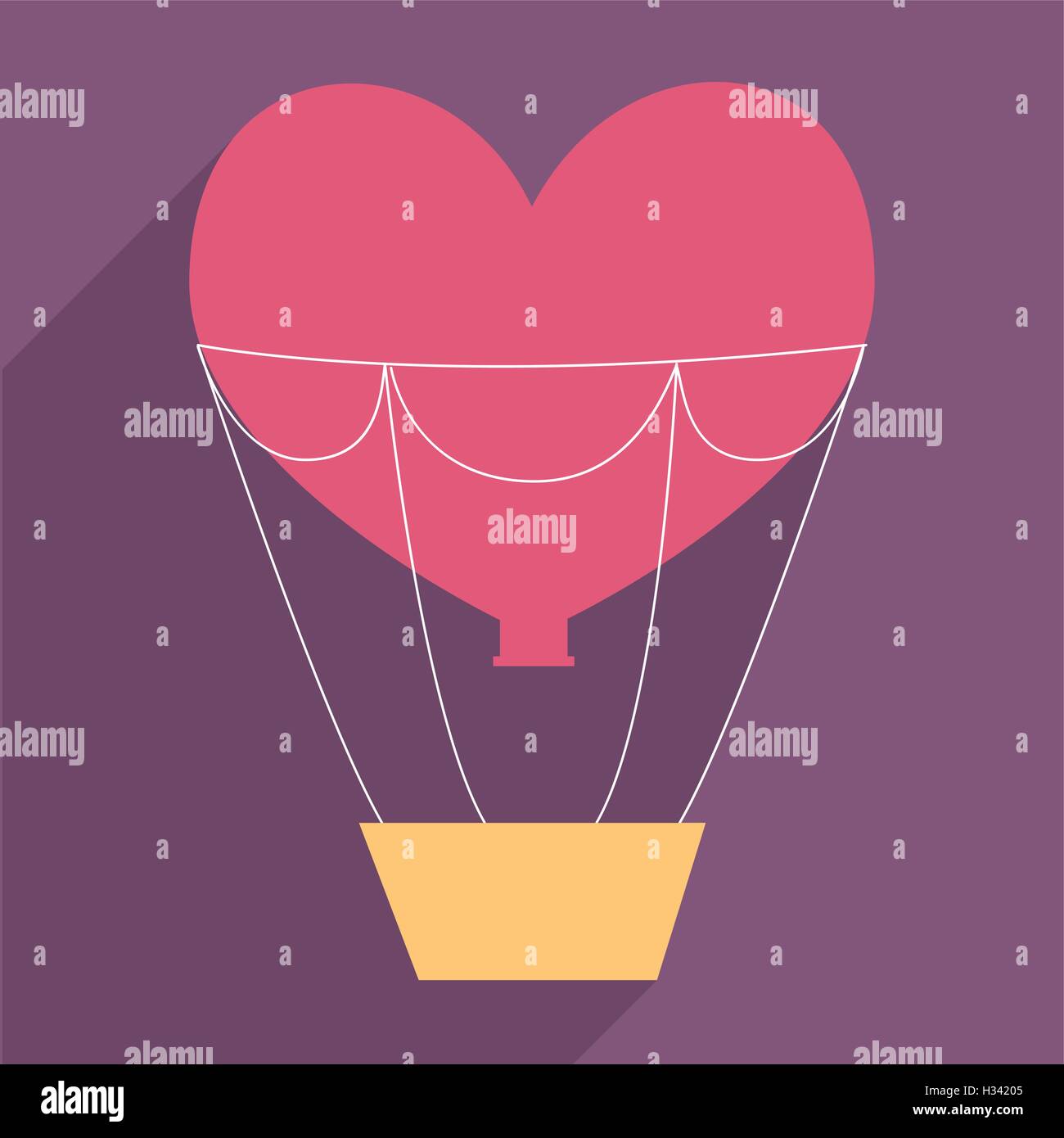 Heart and hot air balloon design Stock Vector Image & Art - Alamy
