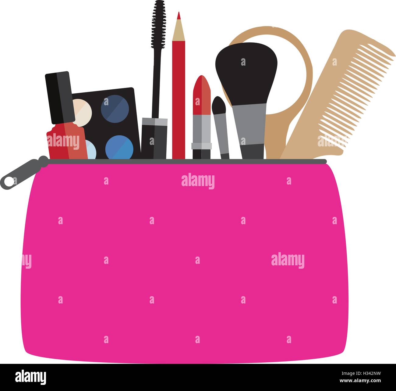 vector illustration of a cosmetic bag with make up concept Stock Vector