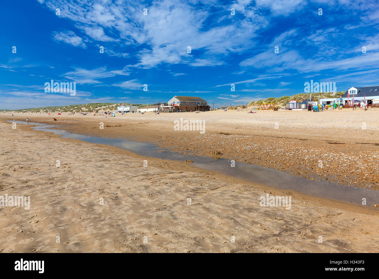 Golden sandy beach at Camber Sands East Sussex England UK Europe Stock Photo