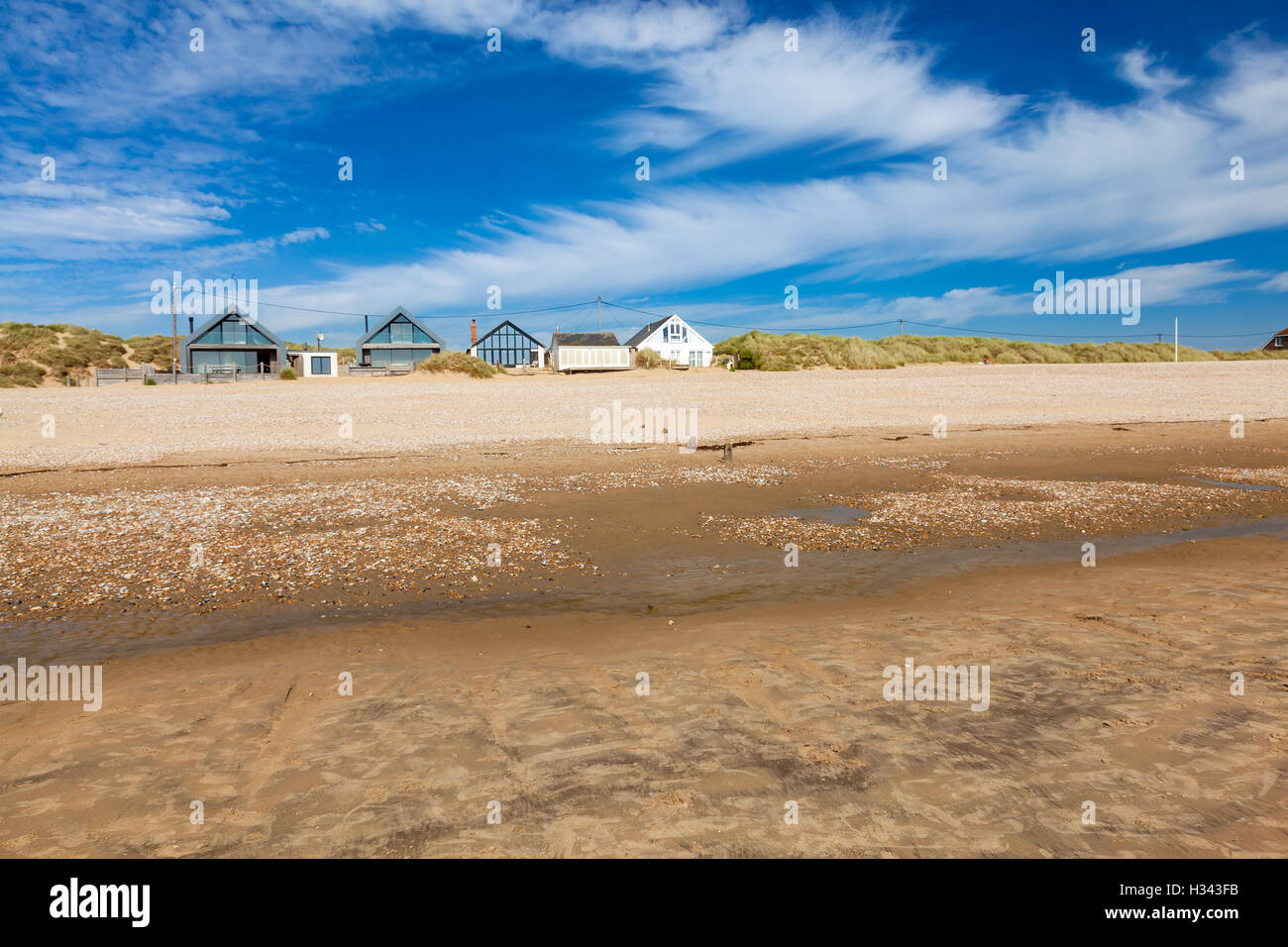 Golden sandy beach at Camber Sands East Sussex England UK Europe Stock Photo