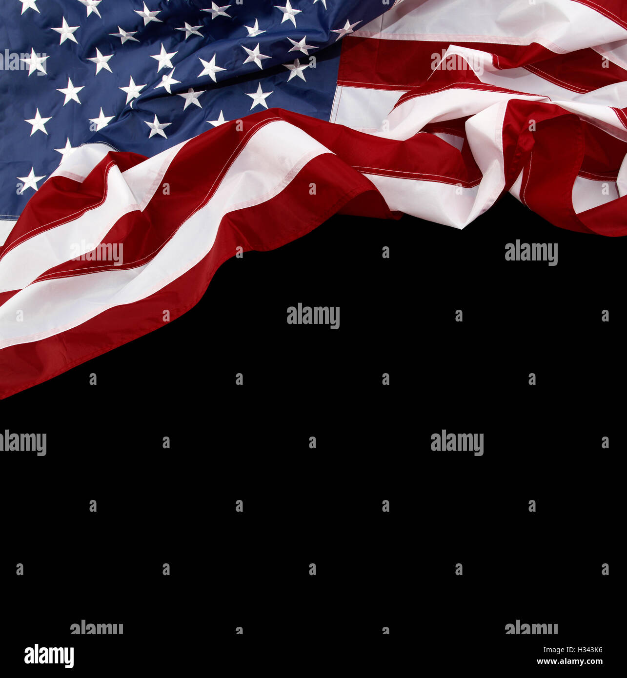 Closeup of American flag on black background Stock Photo - Alamy