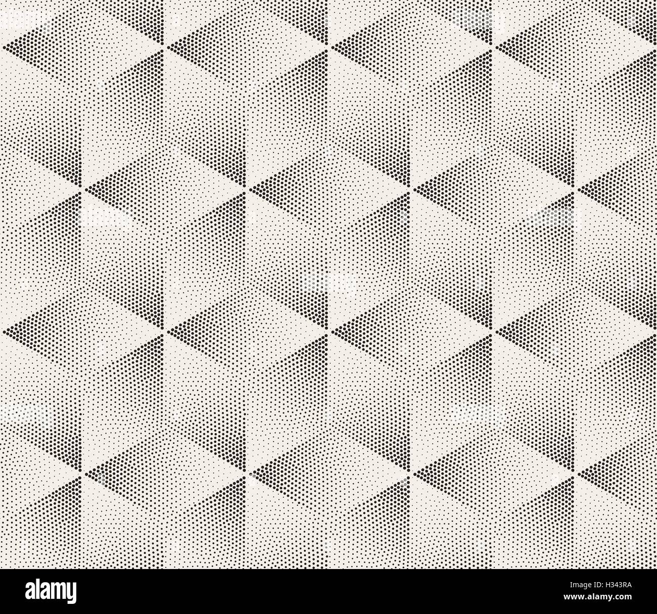 Vector Seamless Black and White Stippling Halftone Gradient Rhombus ...