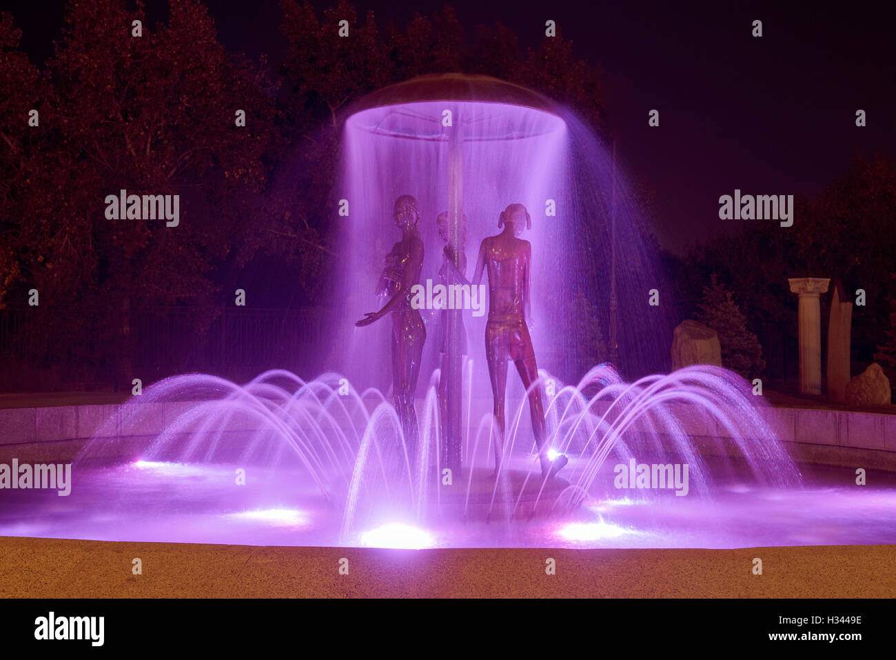 Colorful city fountain Stock Photo - Alamy